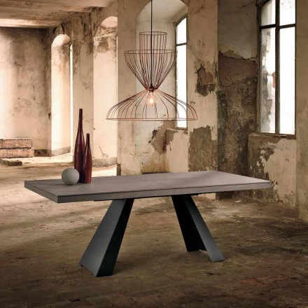 Ausziehbarer Designtisch aus Eichenholz made in Italy Zerba Viadurini