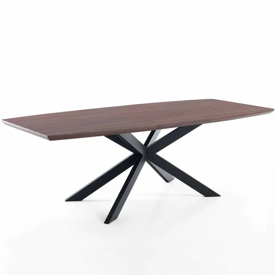 Ausziehbarer Designtisch aus MDF und Metall, Torquato Viadurini