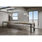 Ausziehbarer Tisch mit modernem Design aus Melaminholz - Badesi Viadurini