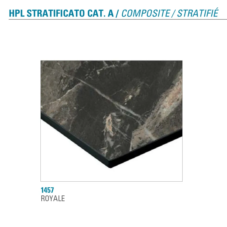 Ausziehbarer Tisch bis 180 cm rund laminiert HPL Made in Italy - Bastiano Viadurini