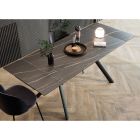 Ausziehbarer Tisch bis zu 200 cm Metallbasis und Gres-Platte - Norris Viadurini