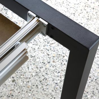 Ausziehbarer Tisch bis 230 cm in Metall und Glaskeramikplatte - Klaus