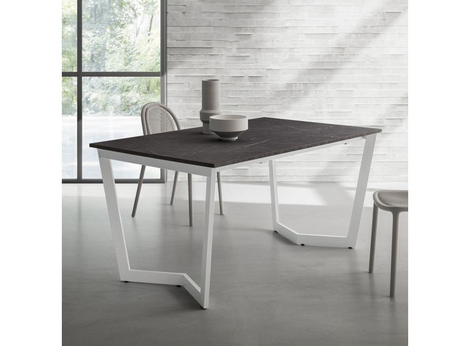 Ausziehbarer Tisch bis 238 cm aus Metall und HPL Made in Italy - Pablito