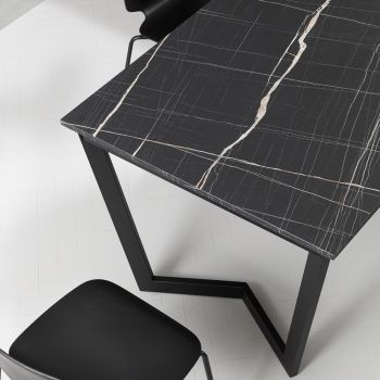 Ausziehbarer Tisch bis 238 cm Metall und farbiges Hpl Made in Italy - Pablito