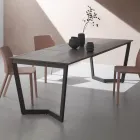 Ausziehbarer Tisch bis 238 cm Moka Metall und HPL Made in Italy - Pablito Viadurini
