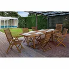 Ausziehbarer Gartentisch aus Holz bis zu 240 cm, von Design – Roxen Viadurini