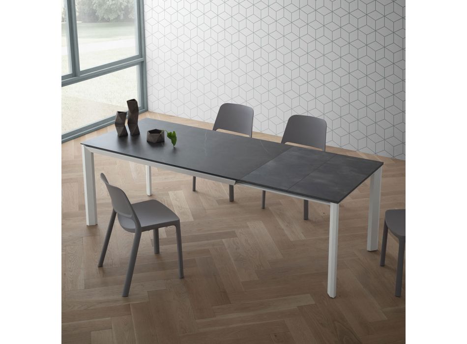 Ausziehbarer Tisch bis 240 cm Platte aus Laminam Made in Italy - Filiberto