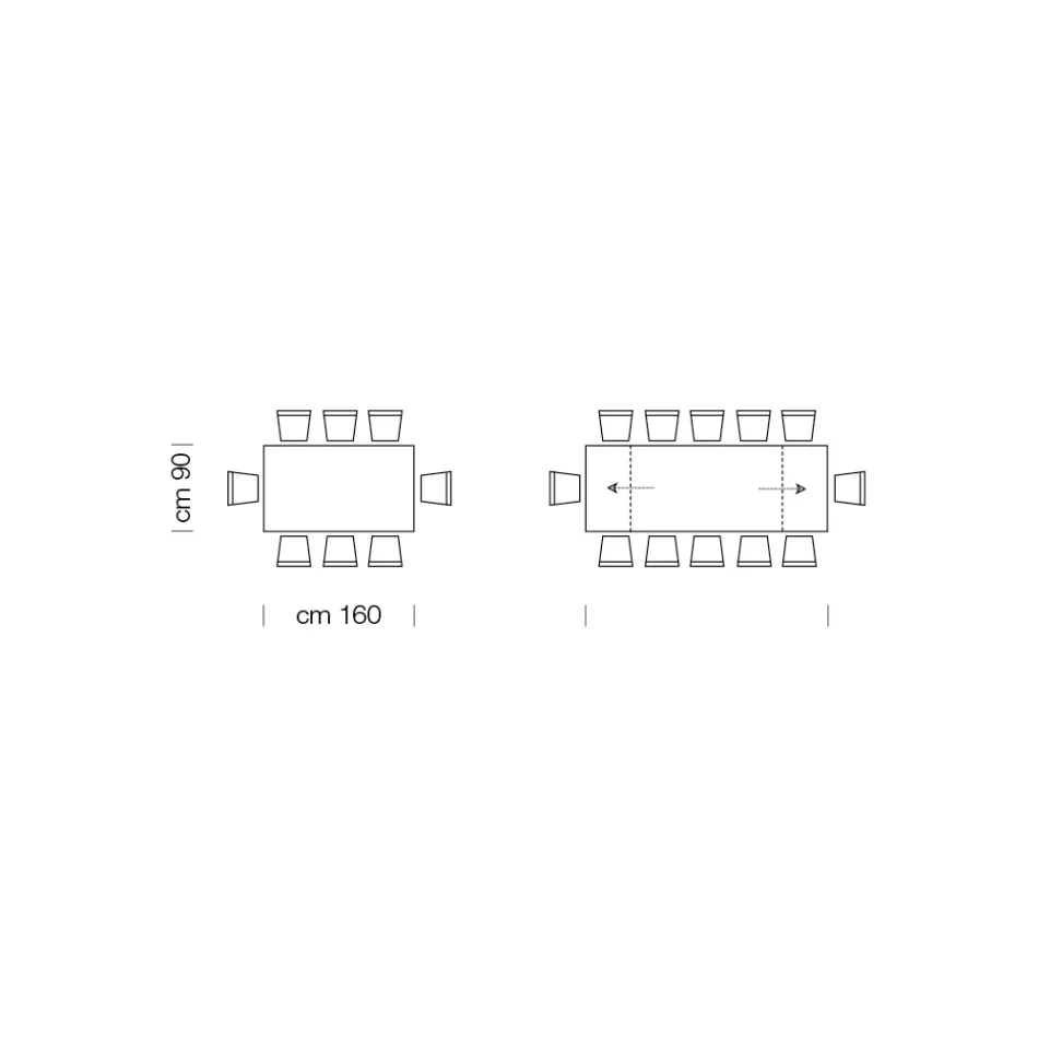 Ausziehbarer Tisch bis 278 cm aus Glas und weißem Stahl, hergestellt in Italien – Grotta Viadurini