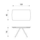 Ausziehbarer Tisch bis 180 cm aus Keramik auf Glas und Metall – Lozzolo Viadurini