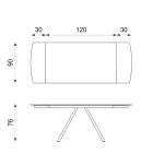 Ausziehbarer Tisch bis 180 cm aus Keramik auf Glas und Metall – Lozzolo Viadurini