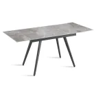 Ausziehbarer Tisch bis 180 cm in Marmoroptik aus Stein und Metall - Numa Viadurini