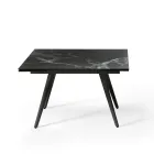 Ausziehbarer Tisch bis 180 cm in Marmoroptik aus Stein und Metall - Numa Viadurini