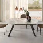 Ausziehbarer Tisch bis 180 cm aus Sinterstein mit Marmoroptik - Talia Viadurini