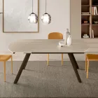 Ausziehbarer Tisch bis 180 cm aus Sinterstein mit Marmoroptik - Talia Viadurini
