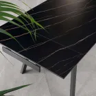 Ausziehbarer Tisch bis zu 200 cm aus gesintertem Stein mit Marmoreffekt – Ananas Viadurini