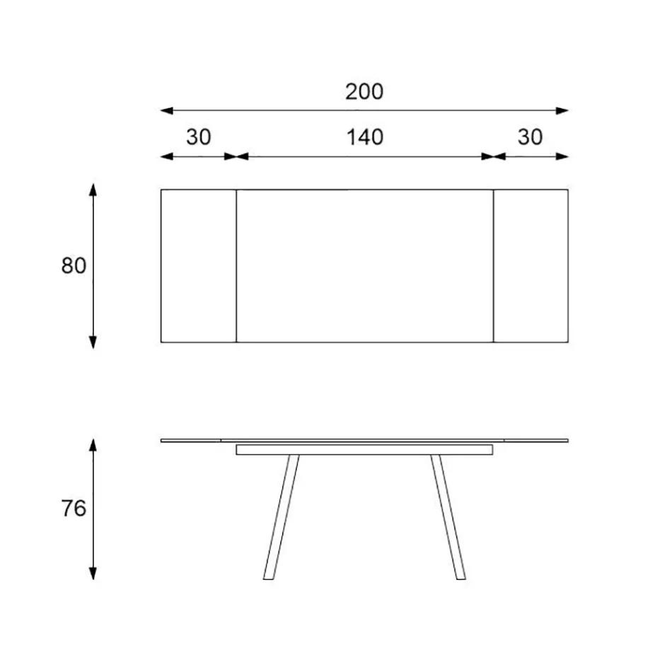Ausziehbarer Tisch bis zu 200 cm aus gesintertem Stein mit Marmoreffekt – Ananas Viadurini