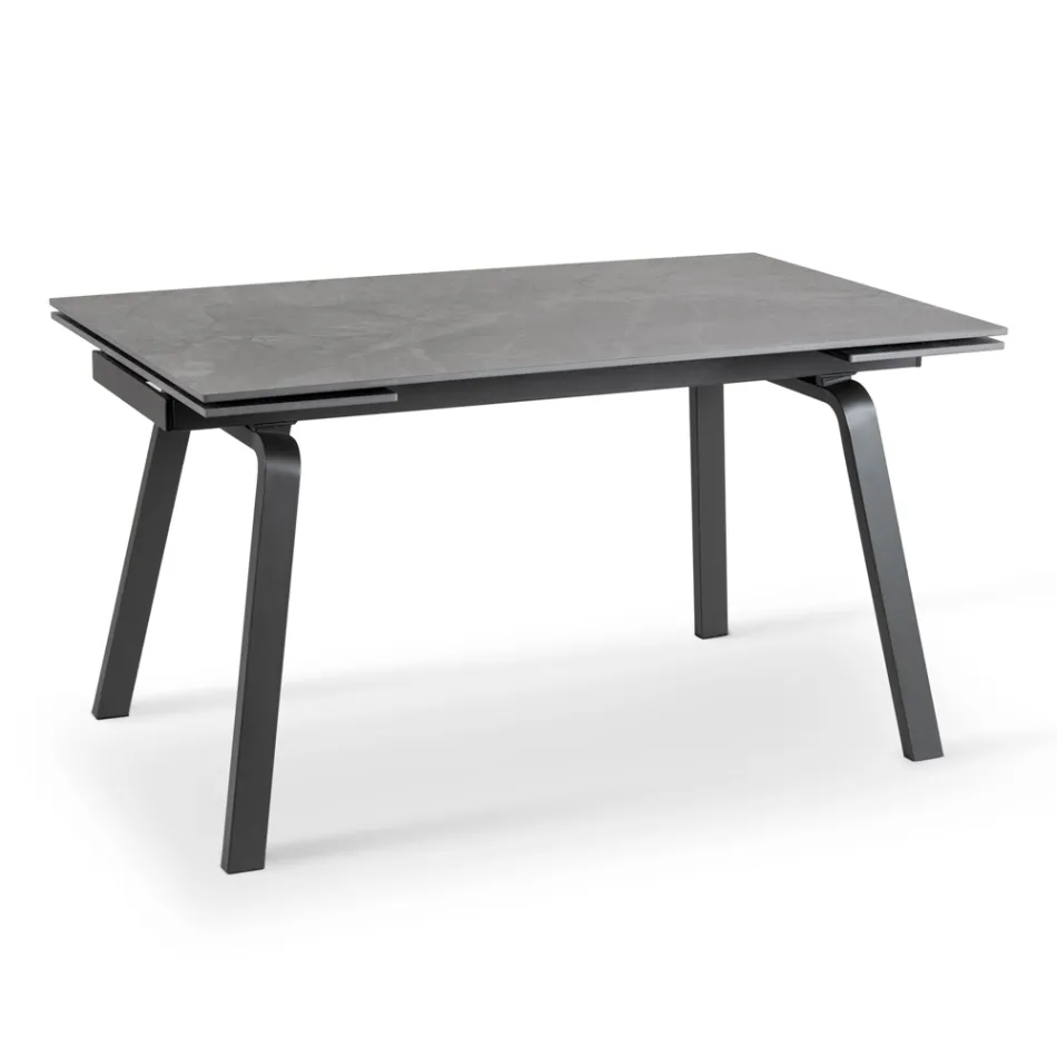 Ausziehbarer Tisch bis zu 200 cm aus gesintertem Stein mit Marmoreffekt – Ananas Viadurini