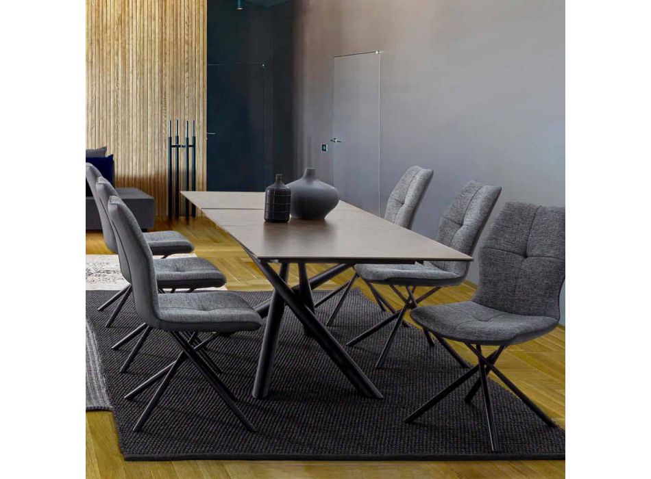Ausziehbarer Tisch Bis zu 220 cm in Keramik und Stahl Homemotion - Brianza Viadurini