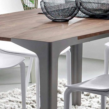 Ausziehbarer Tisch Bis zu 222 cm in HPL Holzoptik Made in Italy - Vulcano