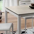 Ausziehbarer Tisch Bis zu 238 cm aus Laminam und Metall Made in Italy - Remigio Viadurini