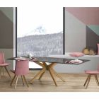 Ausziehbarer Tisch Bis zu 260 cm aus Steinzeug, Marmor und Holz Made in Italy - Malita Viadurini
