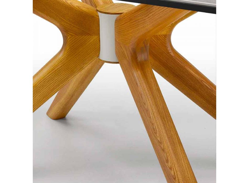 Ausziehbarer Tisch Bis zu 260 cm aus Steinzeug, Marmor und Holz Made in Italy - Malita Viadurini
