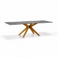Ausziehbarer Tisch Bis zu 260 cm in Steinzeug und Holz, Luxus Made in Italy - Malita