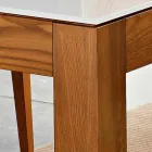 Ausziehbarer Tisch bis zu 270 cm aus Glas und Eschenholz Made in Italy - Homer Viadurini