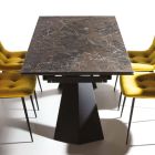 Ausziehbarer Tisch bis 280 cm aus Stahl und mattem Keramikglas - Viterbo Viadurini
