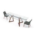 Ausziehbarer Tisch bis 280 cm aus Glas und furniertem Holz – Eugrafo Viadurini