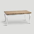 Ausziehbarer Tisch bis zu 280 cm mit Holzplatte und Sockel aus lackiertem Holz – Mentha