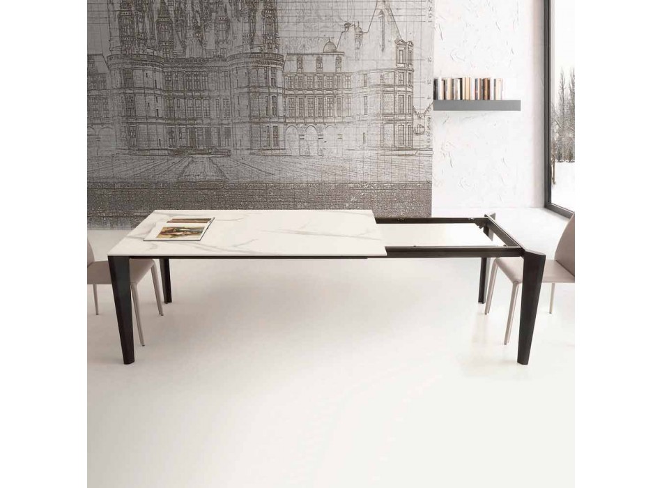 Ausziehbarer Tisch bis 290 cm aus Glaskeramik Made in Italy - Polonio Viadurini
