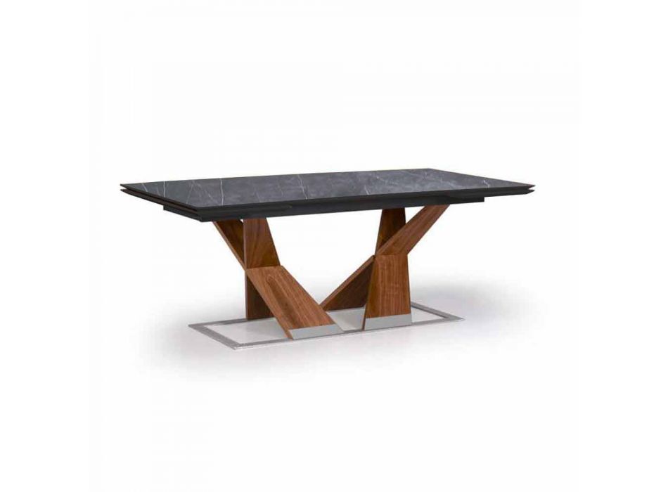 Ausziehbarer Tisch Bis zu 294 cm mit Platte in Gres Made in Italy - Monique Viadurini