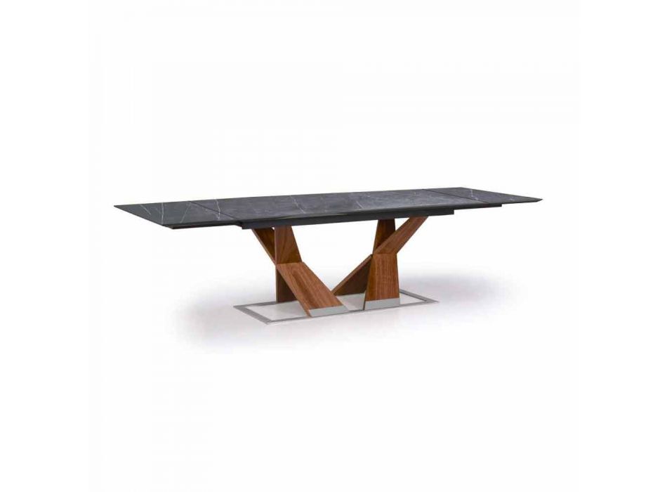 Ausziehbarer Tisch Bis zu 294 cm mit Platte in Gres Made in Italy - Monique Viadurini