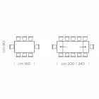 Ausziehbarer Tisch bis 300 cm aus Holz und Stahl, hergestellt in Italien – Settimmio Viadurini