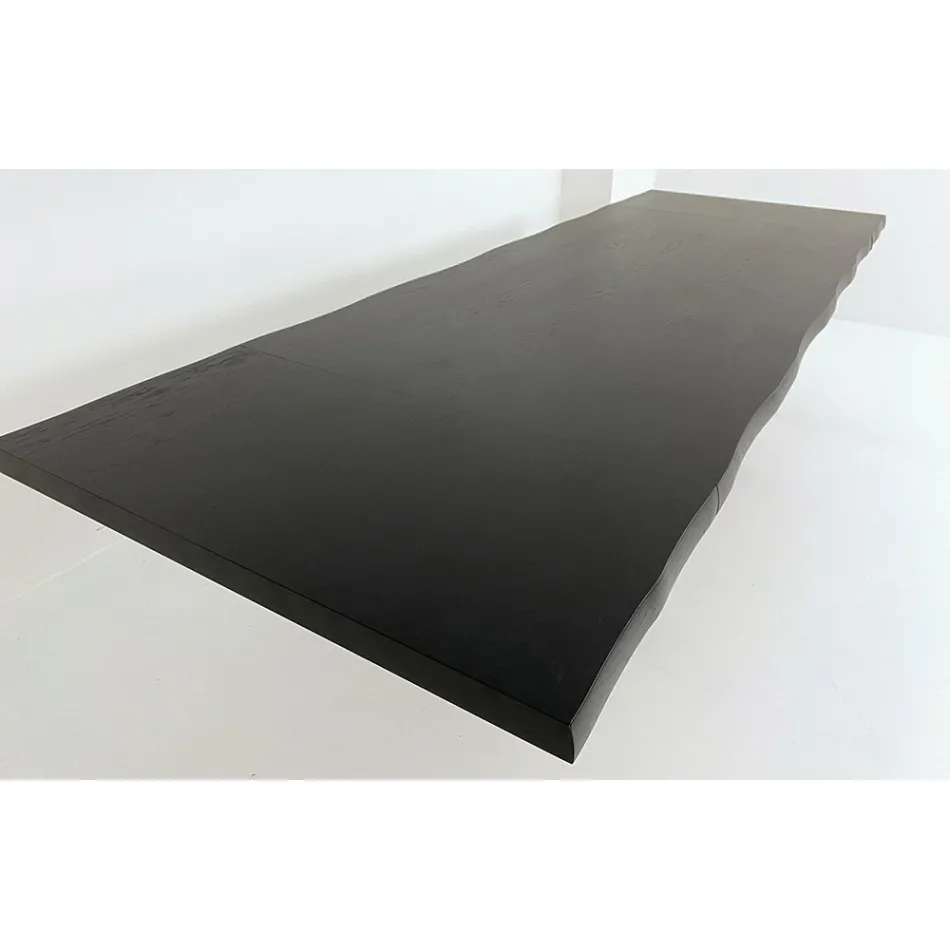 Ausziehbarer Tisch bis 300 cm aus furniertem Holz und Glas – Tear Viadurini