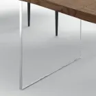 Ausziehbarer Tisch bis 300 cm aus furniertem Holz und Glas – Tear Viadurini