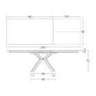 Ausziehbarer Tisch aus polierter Calacatta-Schwarzkeramik Starlit - Balia Viadurini