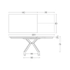 Ausziehbarer Tisch aus polierter Calacatta-Schwarzkeramik Starlit - Balia Viadurini