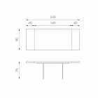 Ausziehbarer Tisch aus Eichenfurnier mit Nico Glasbeinen Viadurini