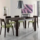 Ausziehbarer Tisch aus Eschenholz mit grau lackierten Seitenbändern - Ketla Viadurini