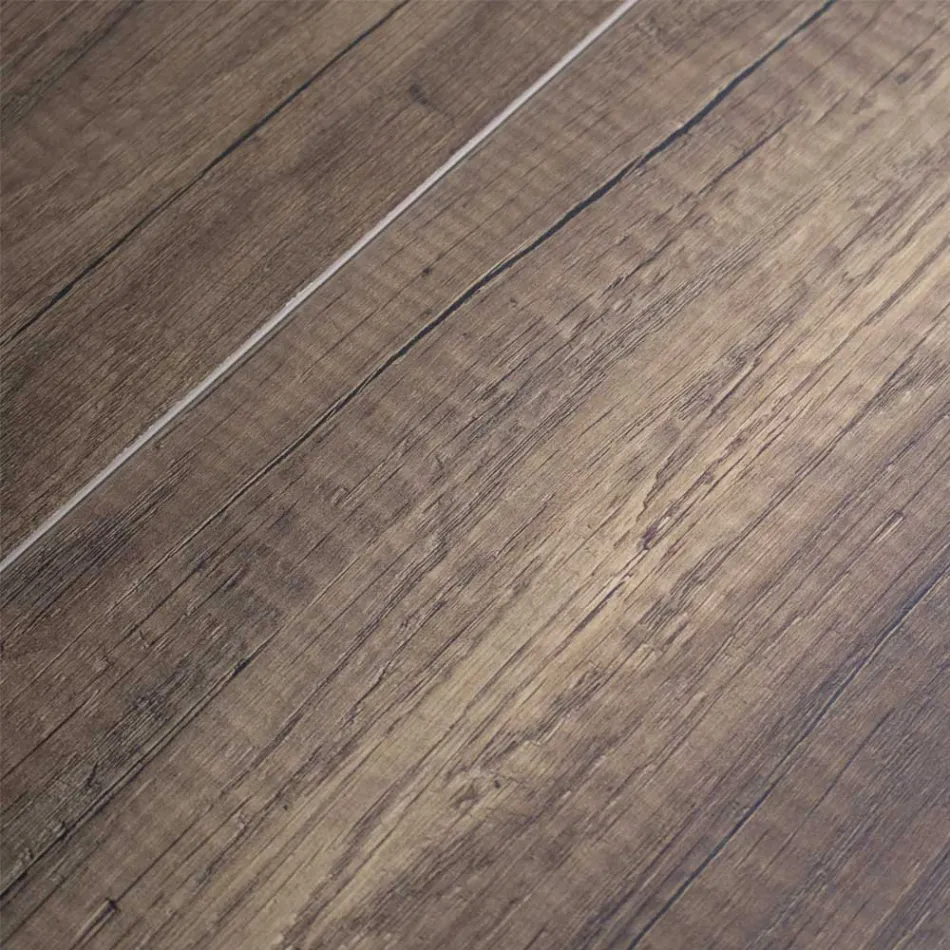 Ausziehbarer Tisch aus Melaminholz und anthrazitfarbener Eisenunterplatte – Sassone Viadurini