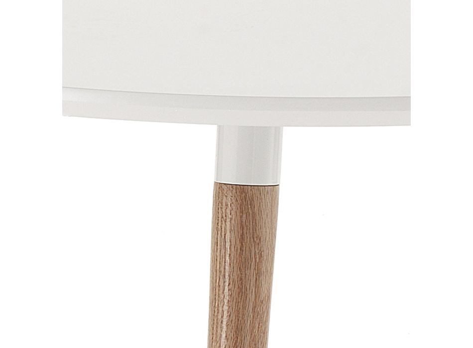 Verlängerbarer Holztisch mit matt weißer Tischplatte Ian Viadurini