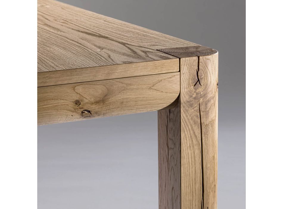 Ausziehbarer Tisch aus Tischlerplatte und quadratischen Beinen, hergestellt in Italien – Rillian Viadurini