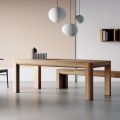 Ausziehbarer Tisch aus Tischlerplatte und quadratischen Beinen, hergestellt in Italien – Rillian