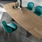 Ausziehtisch aus Eichenfurnier und lackiertem Metallgestell - Milo Viadurini