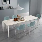 Ausziehbarer Tisch aus Glaskeramik und Metallgestell in verschiedenen Ausführungen - Ariel Viadurini