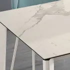 Ausziehbarer Tisch aus Glaskeramik und Metallgestell in verschiedenen Ausführungen - Ariel Viadurini