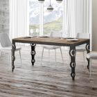 Moderner ausziehbarer Tisch aus Melaminholz und Eisenunterplatte – Marella Viadurini