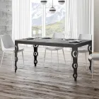 Moderner ausziehbarer Tisch aus Melaminholz und Eisenunterplatte – Marella Viadurini